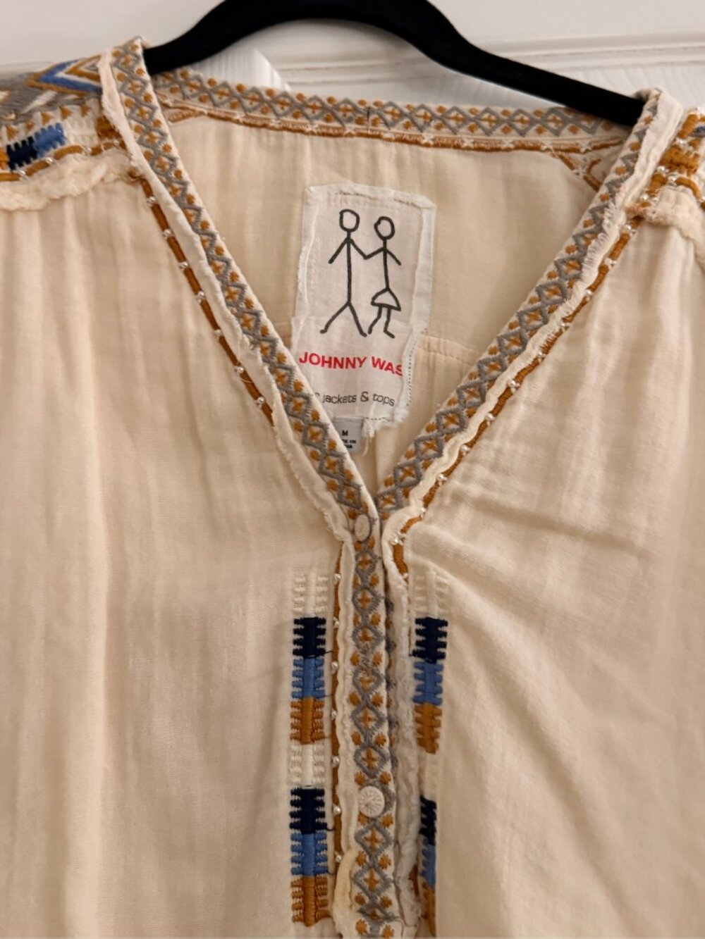 Johnny Was mbroidered Gauze Tunic